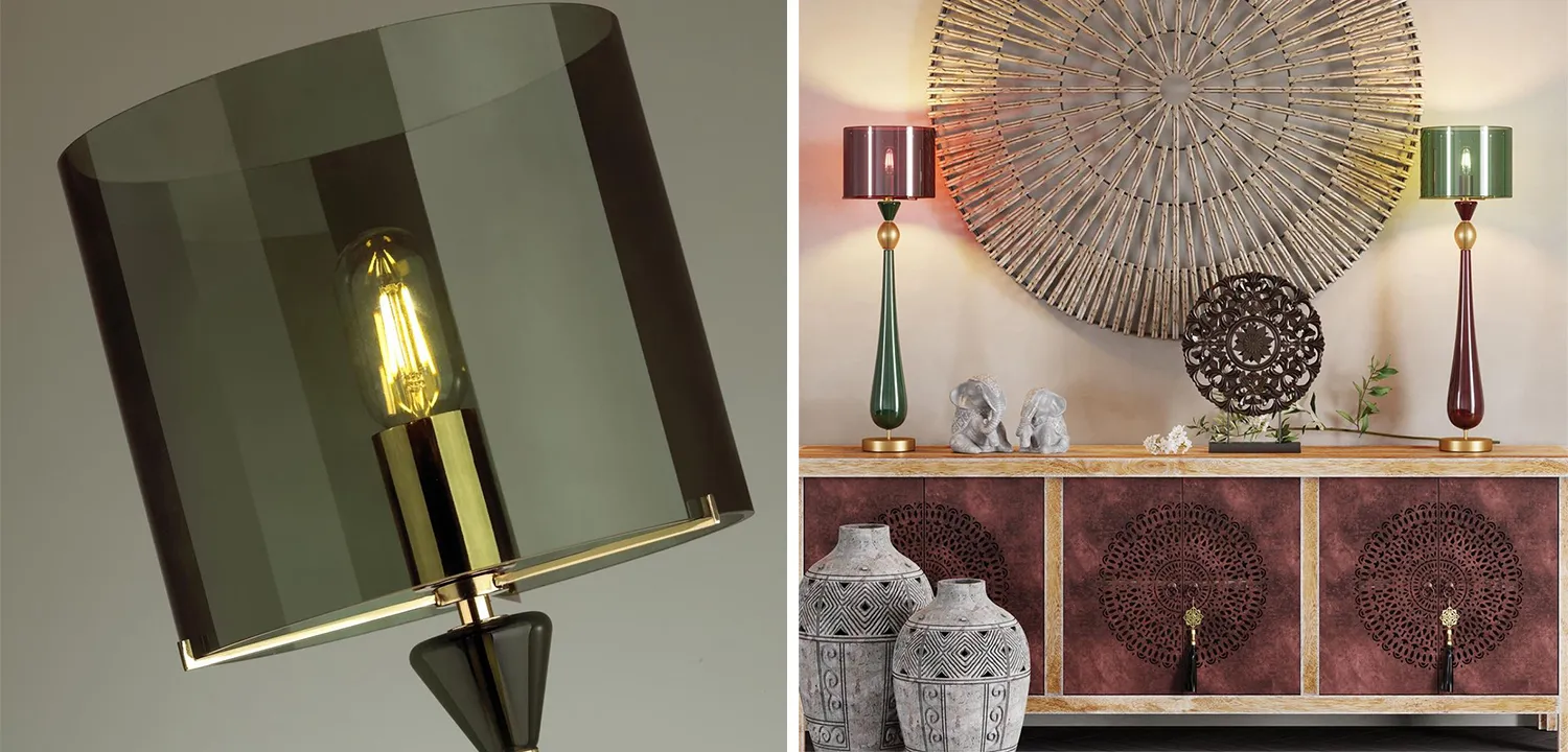 Настольная лампа Roser Green Burgundy Table Lamp 43.870-3