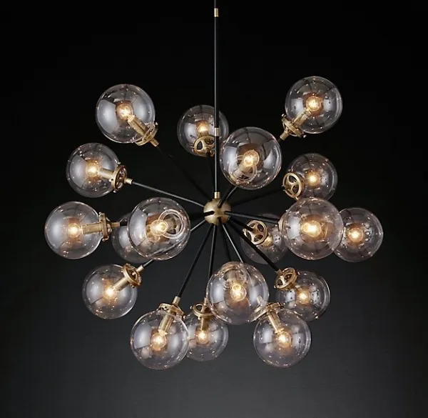 Люстра RH Bistro Globe Clear Glass Burst Chandelier 16 Loft Concept 40.1555