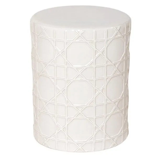 Керамический табурет Cane Garden Stool - White 21.037