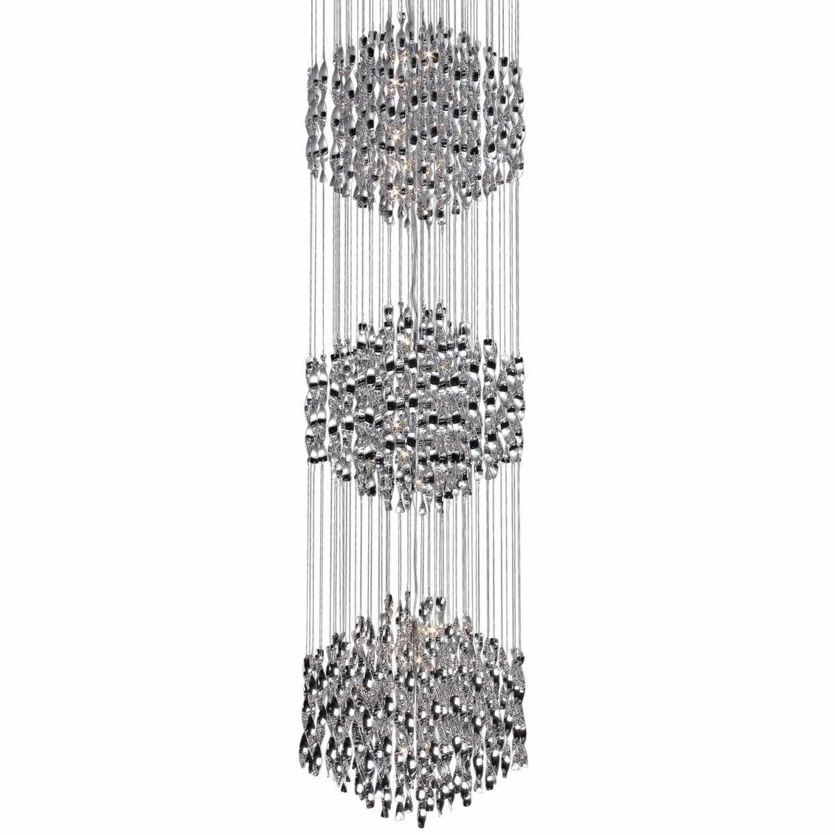 Люстра Macaroni Chandelier Chrome triple Loft Concept 40.1806