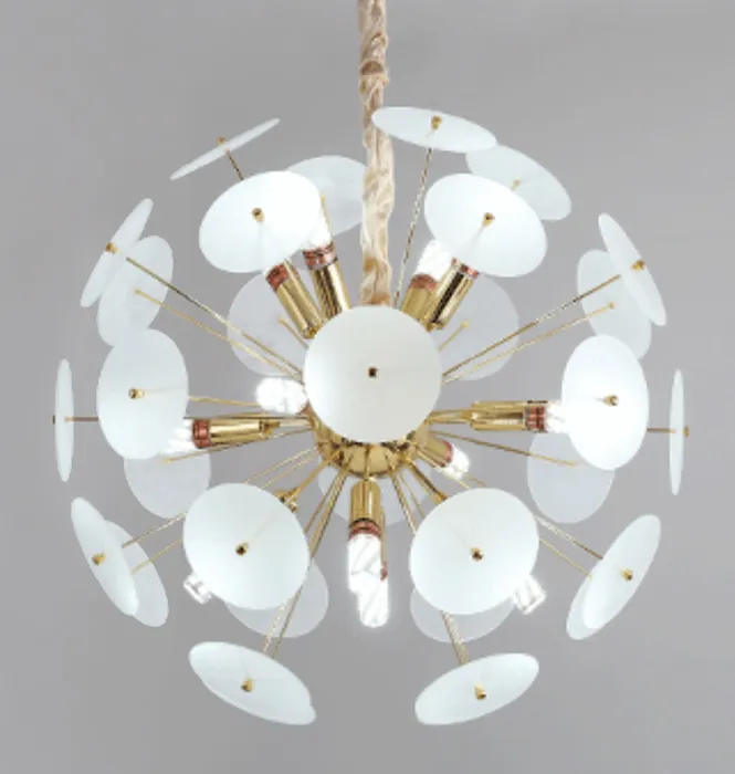 Люстра Sputnik Glass Lenz White Chandelier Loft Concept 40.2292