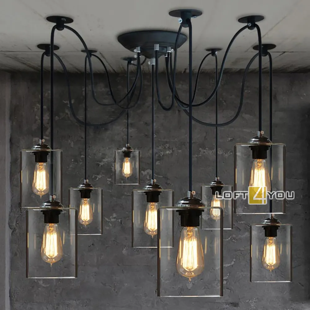 Светильник лофт Glass chandelier spider Loft4You L00574