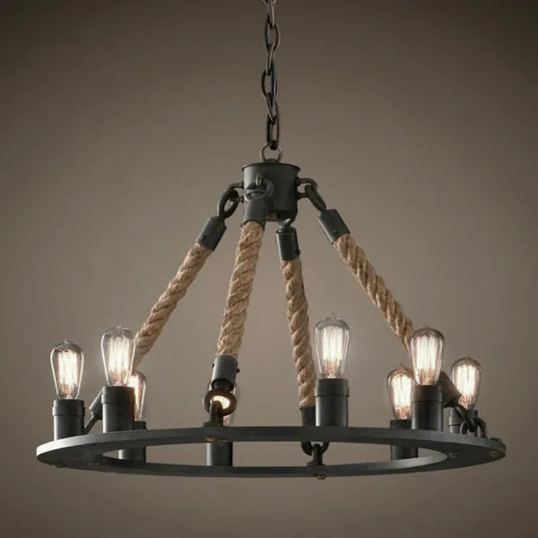 Люстра Loft Chandelier Old Castle Rope 6 RH21601