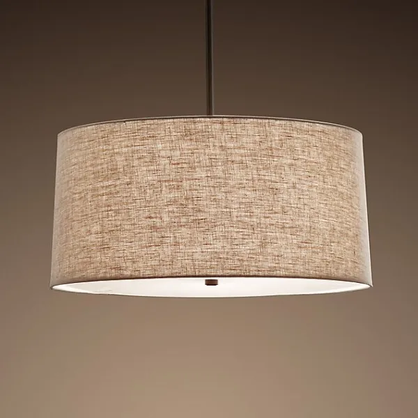 Люстра RH ROUND Linen Shade Pendant Loft Concept 40.1557