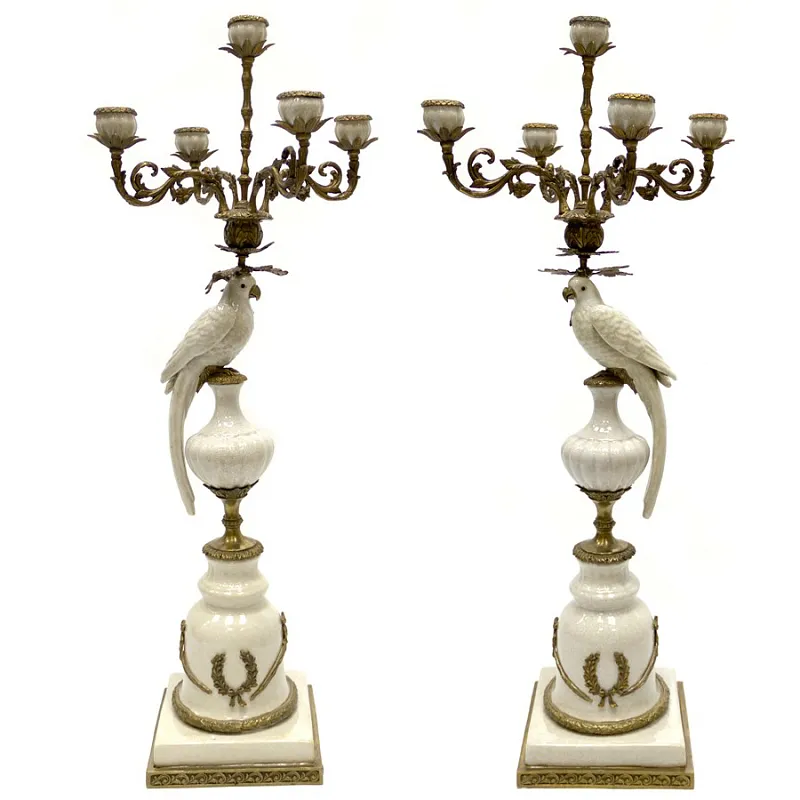 Подсвечник Candlestick White Parrot Loft Concept 68.028