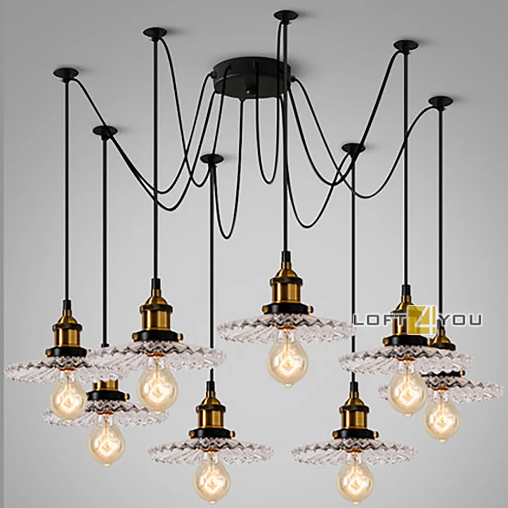 Светильник лофт Glass Chandelier Spider 3 Loft4You L02570