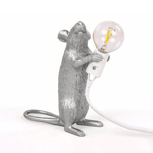 SLT Mouse Lamp #1 Silver H15 Настольная Лампа Мышь