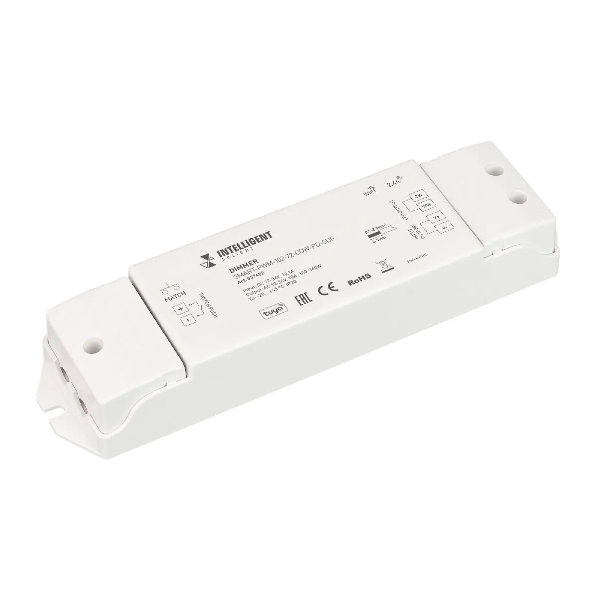 Диммер Arlight SMART-PWM-102-72-CDW-PD-SUF (12-36V, 2x5A, TUYA Wi-Fi, 2.4G) 037422