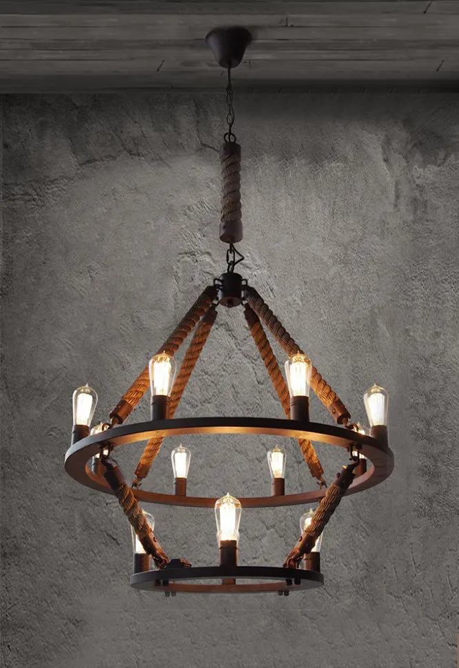 Люстра Loft Chandelier Old Castle Rope Double RH21603