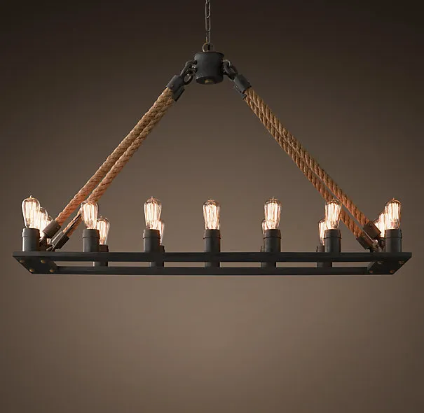 Люстра Loft Chandelier Old Castle Rope Line 16 RH21604