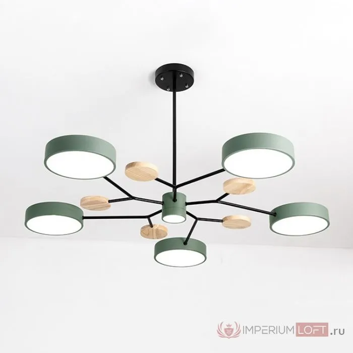 Люстра на штанге Meade 6 Lamps Green Imperium Loft 207859-26